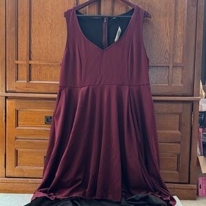 NWT Torrid Burgundy High Low Scuba Formal Dress size 22